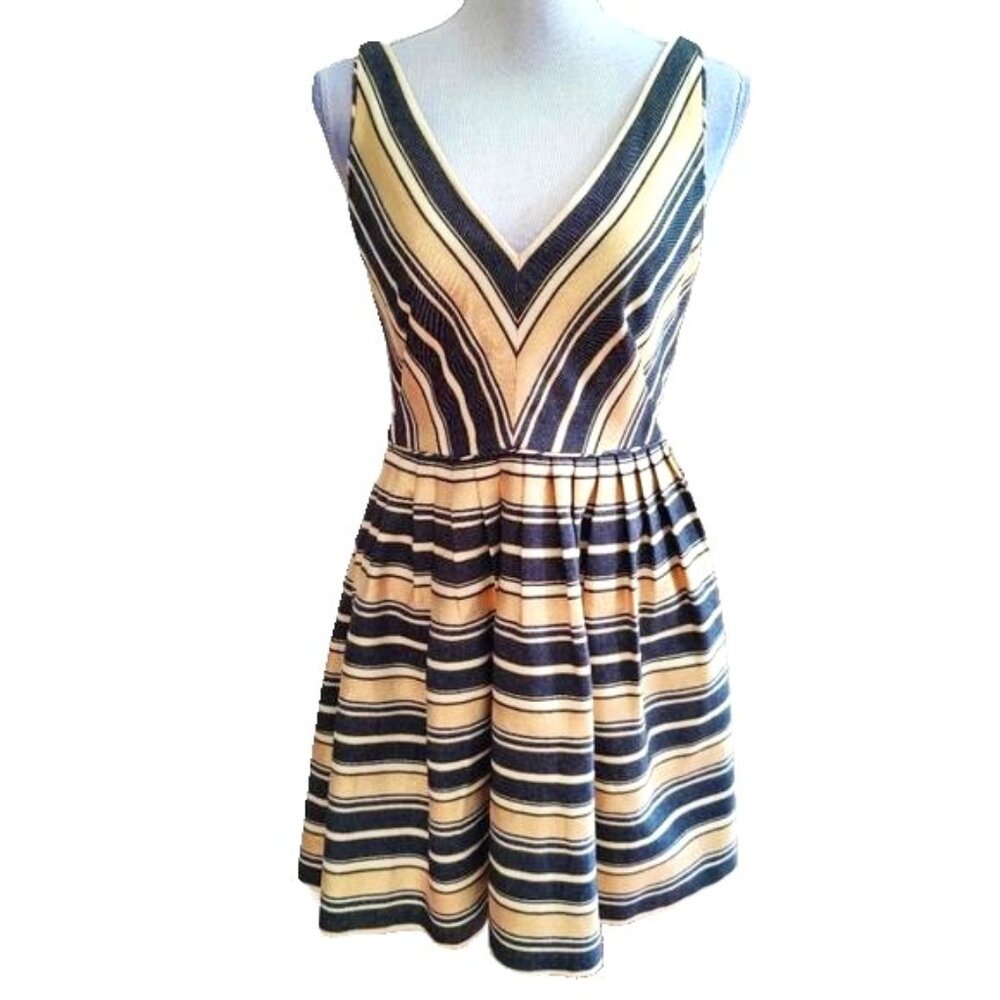 J. Crew Sleeveless Deep V Neck Metallic Cocktail Dress